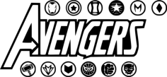 Avengers P3 7 Outline Svg Vector, Free Vectors File